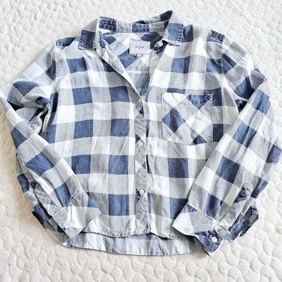 Rails plaid button down shirt tartan blue white - Picture 1 of 5